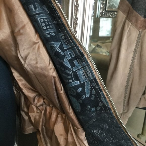 Vintage Winlit brown leather multi print bomber jacket - Picture 10 of 10